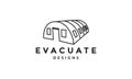 Lines evacuate tent logo vector icon illustration design