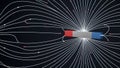 Lines, extend from the magnet in a pattern that denotes the field Royalty Free Stock Photo