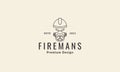 Lines fireman head helmet and smoke mask logo symbol vector icon illustration graphic design