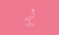 Lines flamingo with water logo vector icon illustration design Royalty Free Stock Photo