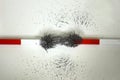 The lines of forces around two magnets with merging and cooperating magnetic fields Royalty Free Stock Photo