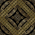 Lines greek seamless pattern. Vector tribal ethnic geometric background. Repeat backdrop. Symmetrical line art gold ornament with Royalty Free Stock Photo