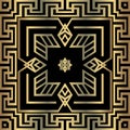 Lines greek seamless pattern. Vector tribal ethnic geometric background. Repeat backdrop. Symmetrical line art gold ornament with Royalty Free Stock Photo