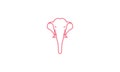 Lines head animal elephant logo symbol vector icon illustration graphic design Royalty Free Stock Photo