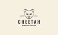 Lines head cheetah logo symbol vector icon illustration design