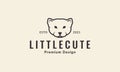 Lines head dog fat little logo symbol vector icon illustration design