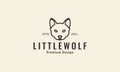 Lines head wolf little logo symbol vector icon illustration design