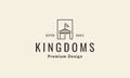 Lines hipster castle or kingdom logo symbol vector icon illustration graphic design