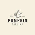 Lines hipster good pumpkin logo design