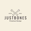 Lines hipster simple cross bones logo design vector graphic symbol icon sign illustration creative idea Royalty Free Stock Photo