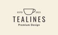 Lines hipster simple cup coffee tea logo vector icon illustration design Royalty Free Stock Photo