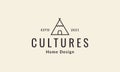 Lines hipster tent camp indian logo vector icon illustration design