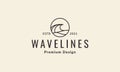 Lines hipster waves logo vector icon illustration design