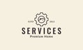 Lines home with gear service logo vector symbol icon illustration design Royalty Free Stock Photo