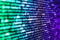 Lines of Html code visible. Coding programmer abstract background. Software developer programming code on computer. HTML CSS3 Royalty Free Stock Photo