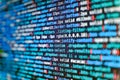 Lines of Html code visible. Php language and coding function developer. Web developer HTML code with CSS on screen. RNN Neural Royalty Free Stock Photo