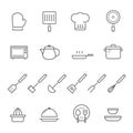 Lines icon set - kitchenware Royalty Free Stock Photo