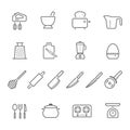 Lines icon set - kitchenware Royalty Free Stock Photo