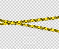 Lines isolated. Warning tapes. Caution. Danger signs. Vector illustration. Royalty Free Stock Photo