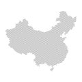 Lines map of China isolated on white background Royalty Free Stock Photo