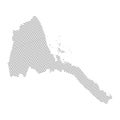 Lines map of Eritrea isolated on white background Royalty Free Stock Photo