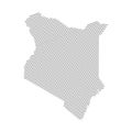 Lines map of Kenya isolated on white background