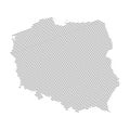 Lines map of Poland isolated on white background