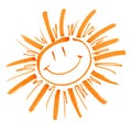 Lines marker day love funny beautiful sun positive smile character yellow orange