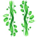 Lines marker grass greens loaf hand drawing creeper leaves bright green