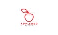 Lines modern red apple fruit logo symbol icon vector graphic design illustration Royalty Free Stock Photo