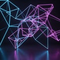 Lines in neon pink and blue form a complex lattice against a dark Royalty Free Stock Photo