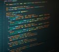Lines of php coding on the screen. Royalty Free Stock Photo