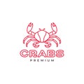 Lines red crab logo design Royalty Free Stock Photo