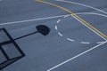Lines and shadows on a basketball playground under the sunlight Royalty Free Stock Photo