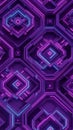 Vibrant Neon Geometric Pattern with Interlocking Hexagons and Glowing Purple and Blue Lines Creating a Futuristic Sci-Fi Abstract Royalty Free Stock Photo