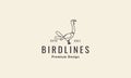 Lines simple bird vulture logo symbol vector icon illustration graphic design