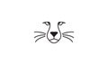 Lines simple face cheetah  logo vector icon illustration design Royalty Free Stock Photo