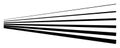 Lines, stripes in perspective. 3d strips vanishing, diminishing to horizon. Angle burst radial lines. Straight, parallel, Royalty Free Stock Photo