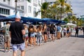 Lines waiting for access to The Palace Miami Beach Ocean Drive