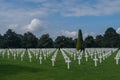 Lines of white crosses at the Normandy American Cemetery and Memorial, Colleville-sur-Mer, Normandy, France Royalty Free Stock Photo