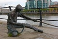 The Linesman Statue in the Dublin Docklands Royalty Free Stock Photo