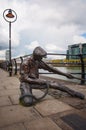 The linesman statue on River Liffey Royalty Free Stock Photo