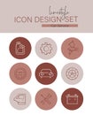 Linestyle Icon Design Set Car Service Royalty Free Stock Photo