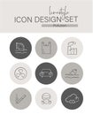 Linestyle Icon Design Set Pollution Royalty Free Stock Photo