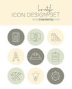 Linestyle Icon Design Set Engineering Royalty Free Stock Photo