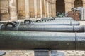Lineup of cannon barrels, musee de l'armee, les Invalides, Paris