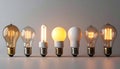 Evolution of Light Bulb Technology Concept Royalty Free Stock Photo