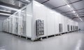 A Lineup of Powerful Servers in a Spacious Data Center Royalty Free Stock Photo