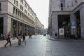 Shopping building at Via Roma in Turin, Italy.