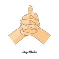 Linga Mudra / Gesture of Heat. Vector